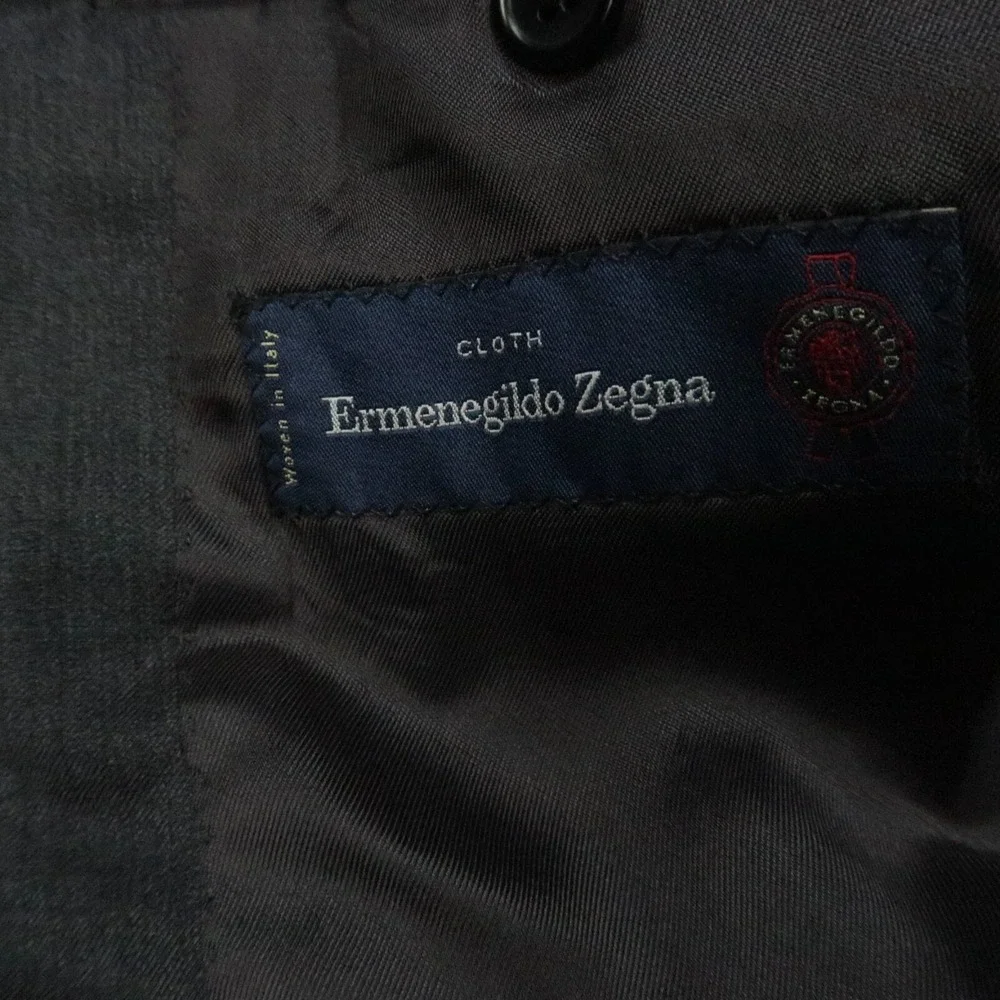 Saks Fifth Avenue Blazer Mens 42L Gray‎ Slim Fit Ermenegildo Zegna Wool Silk